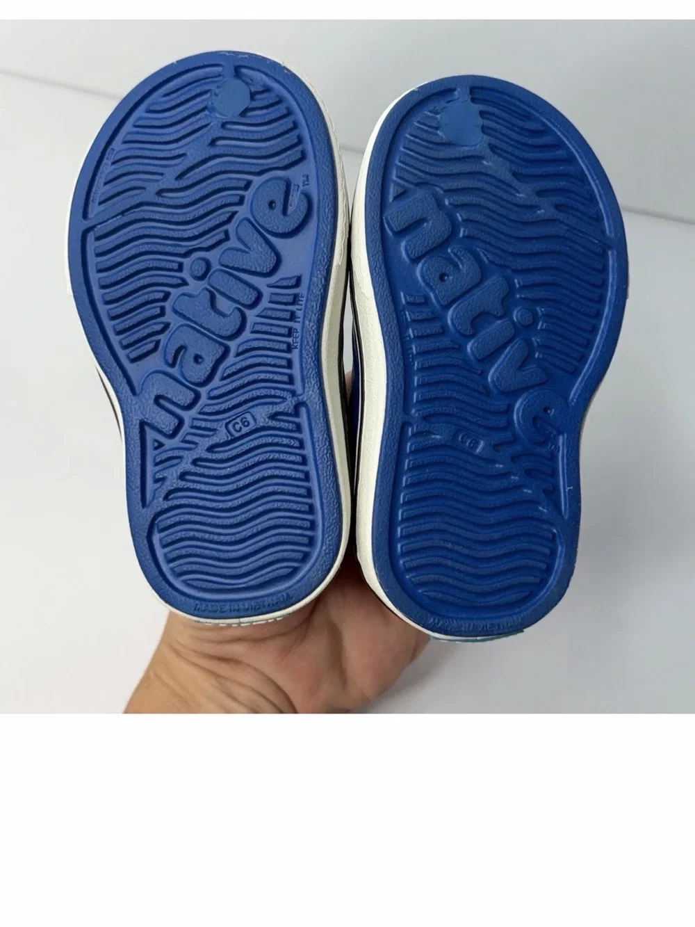 NATIVE Baby Shoes Size C6 Jefferson Water Friendly Slip-On Sneaker Blue
